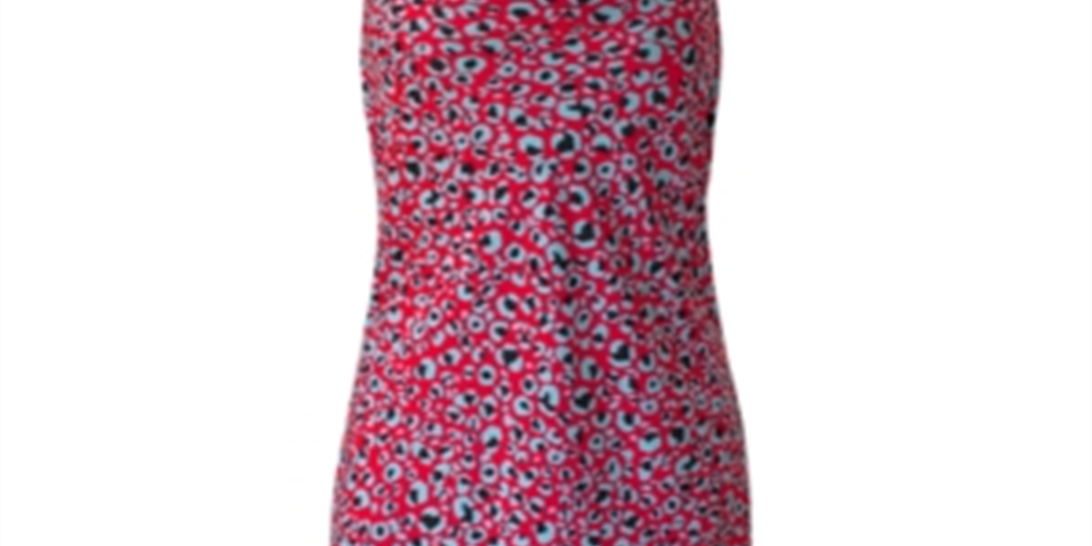 BCBGeneration Women's Cocktail Cowl Neck Asymmetrical Woven Dress Red Size L