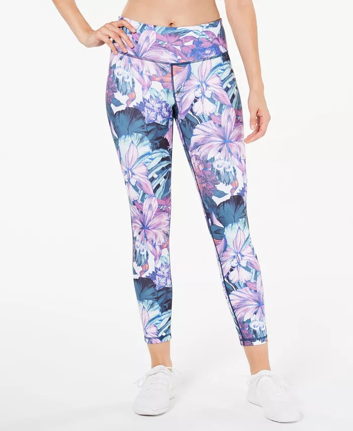 Ideology Women's Floral Printed Leggings Multi L Pink Size Large
