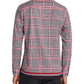 Tallia Men's Slim Fit Performance Stretch Check Long Sleeve Camp Shirt Red Size Medium