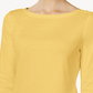 Charter Club Women's Boat Neck Button Shoulder Top Yellow Size X-Large