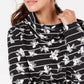 Karen Scott Women's Sport Printed Funnel-Neck Top Black Size XX-Large