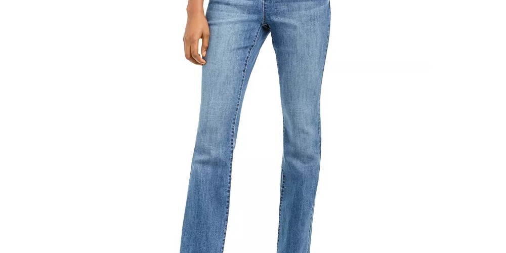 INC International Concepts Women's High Rise Button-Fly Bootcut Jeans Blue Size 2