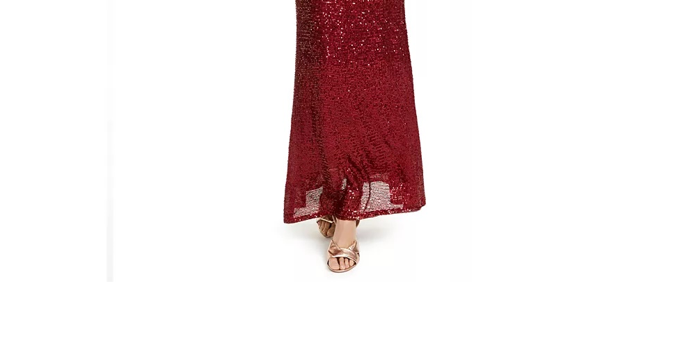 Jump Junior's Lace Up Back Sequin Dress Red Size 1/2
