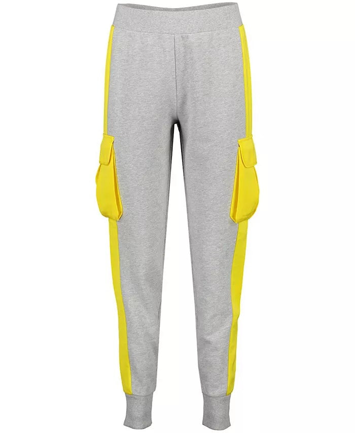 Escada Women's Cotton Cargo Jogger Pants Gray Size Large