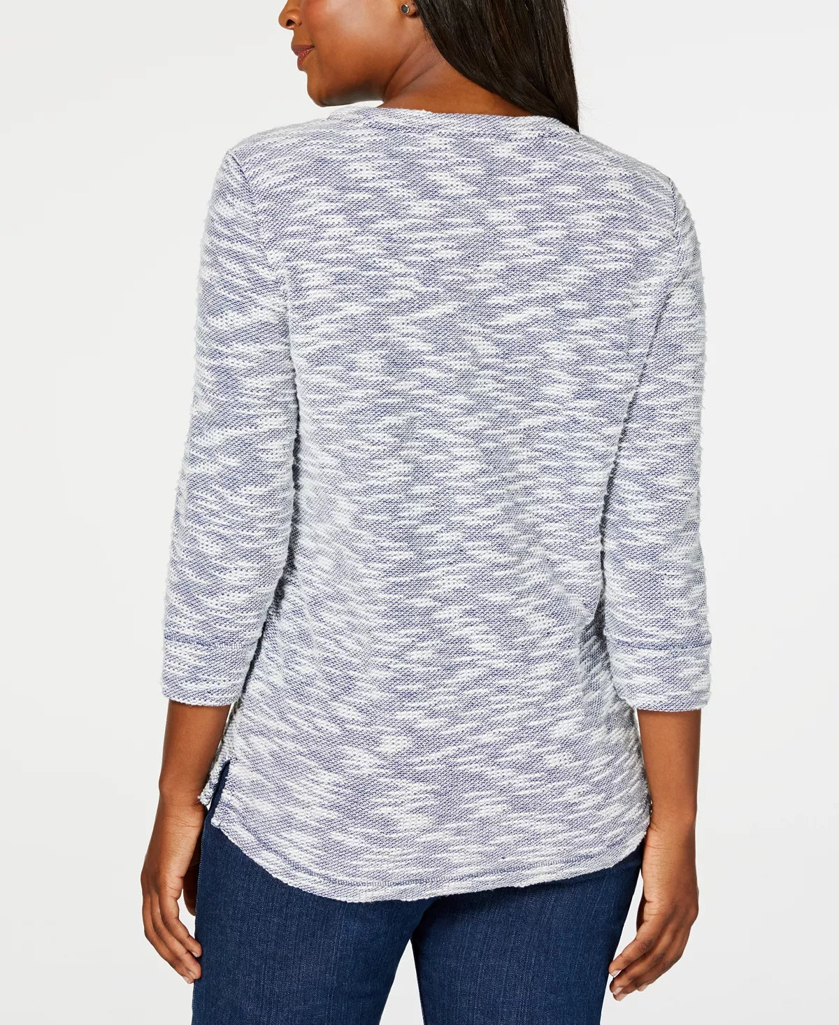 Karen Scott Women's Sport Marled Sweatshirt White Size X-Large