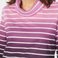 Karen Scott Women's Sport Ombre Striped Cowlneck Top Purple Size Medium