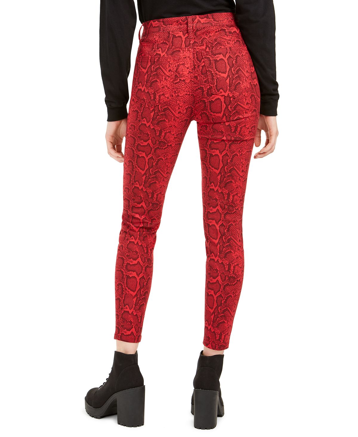 Celebrity Pink Junior's the Spice Snake Print Hi Rise Jeans Red Size 7