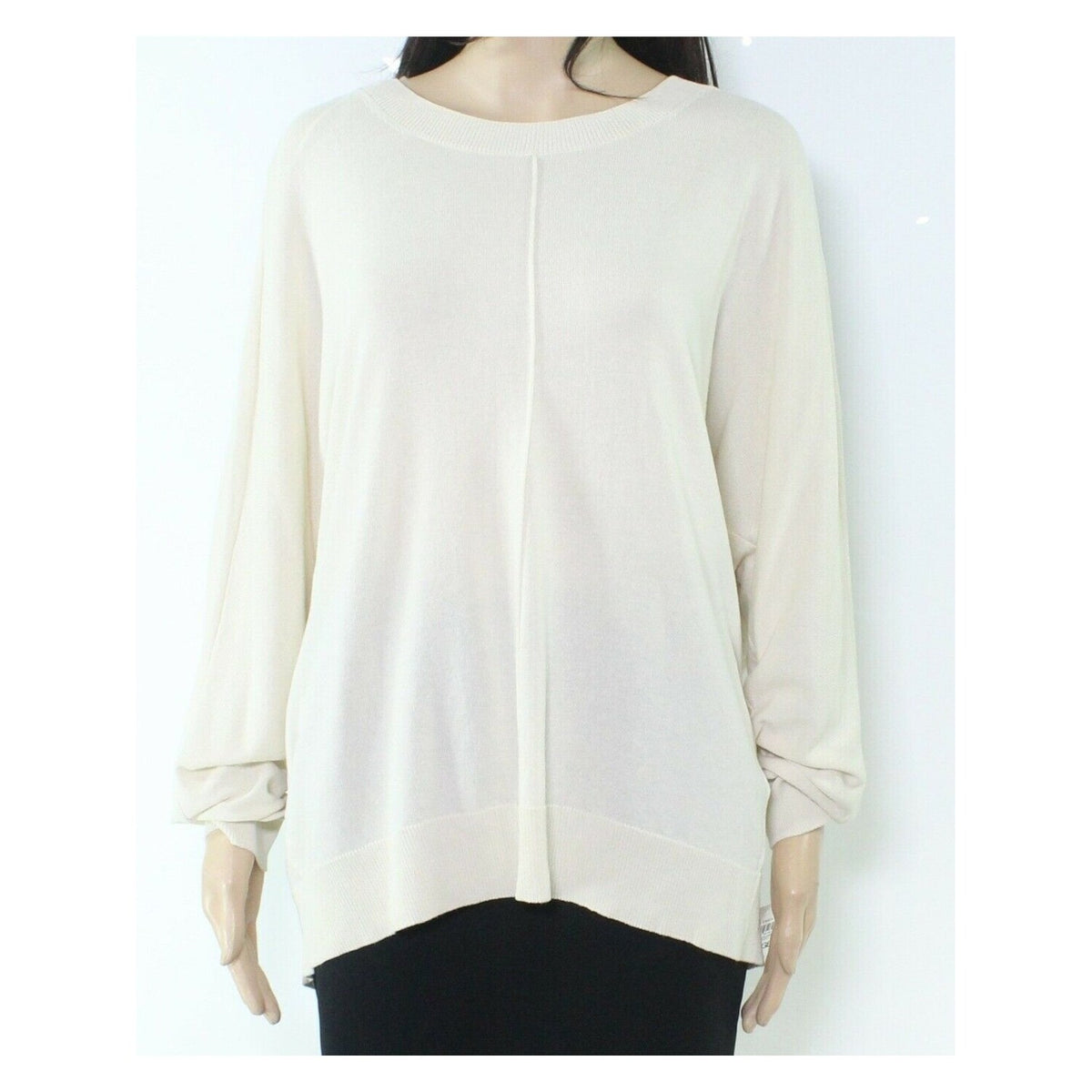 Alfani Women's Sweater High Low Pullover Tunic White Size X-Large