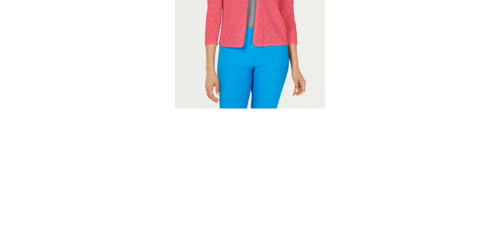 Charter Club Women's Pointelle Completer Cardigan Pink Size Medium