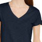 Style & Co Women's Tie Sleeve Ruffled Top Blue Size Small