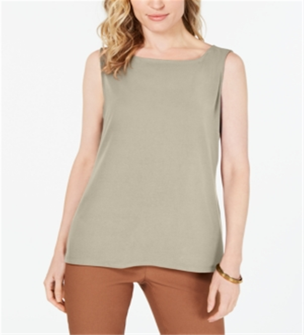 Charter Club Women's Boat Neckline Top Brown Size Large
