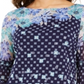 Charter Club Women's Printed Knit Mesh Top Blue Size XX-Large