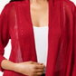 Alfani Women's  Mixed Stitch Open Front Cardigan Red  Size Petite S