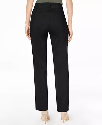 Jm Collection Regular and Short Length Curvy-Fit Straight-Leg Pants Black Size 14-S