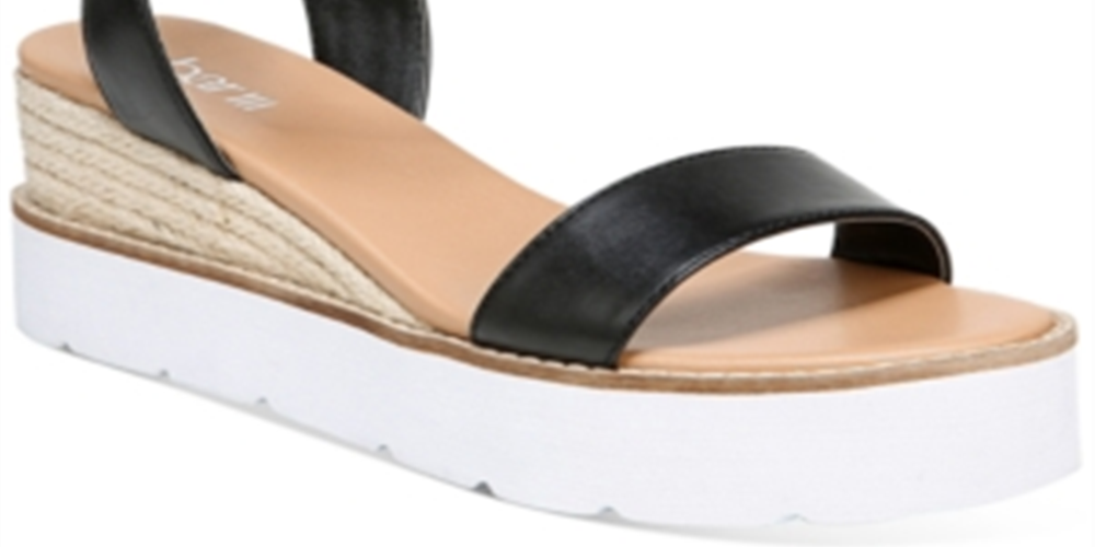 Bar III Women's Dessip Faux Leather Heel Sandals Black Size 6.5 Medium