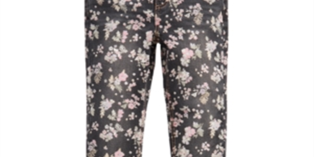 Epic Threads Big Girl's Floral Print Skinny Jeans Black Size 12