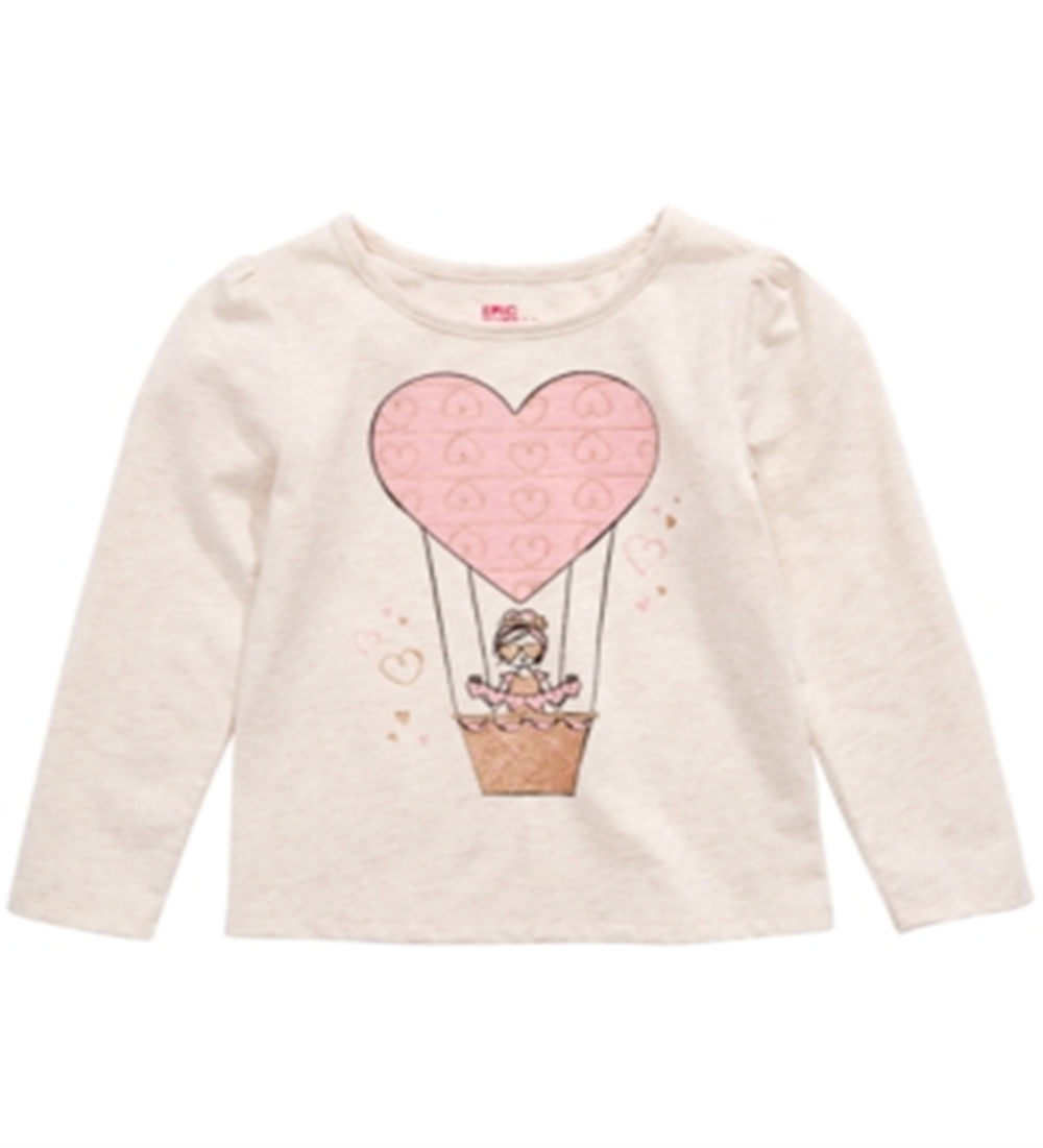 Epic Threads Toddler Girl's Heart Air Balloon T-Shirt White Size 4T