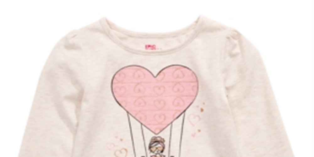 Epic Threads Toddler Girl's Heart Air Balloon T-Shirt White Size 4T