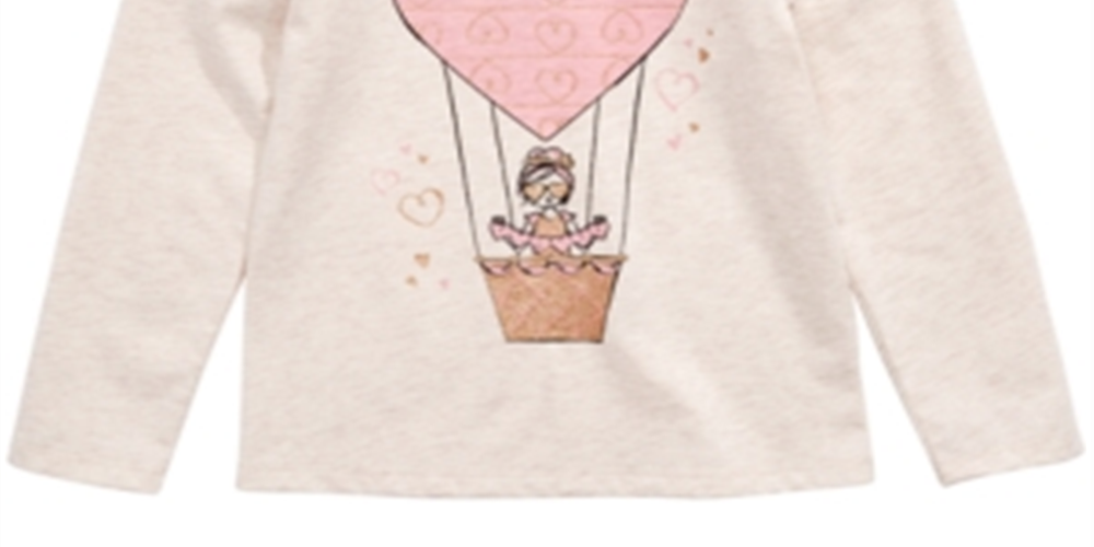 Epic Threads Toddler Girl's Heart Air Balloon T-Shirt White Size 4T
