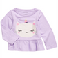 First Impressions Infant Girl's Cotton Caticorn Peplum Hem T-shirt Purple Size 3-6 Months