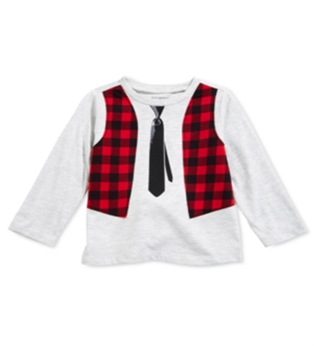 First Impressions Baby Boy's Vest Print T-Shirt Gray Size 3-6 Months