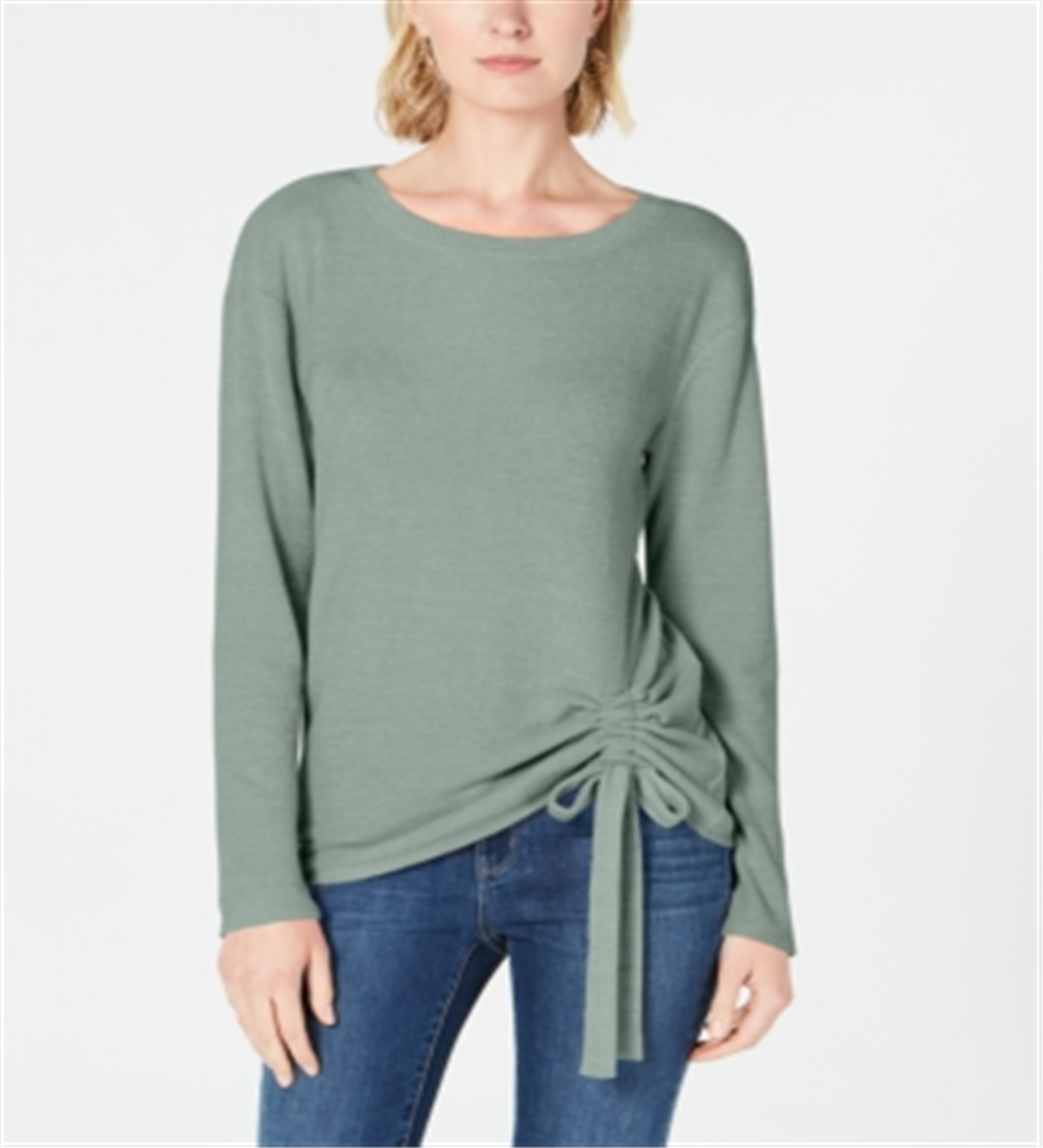 INC International Concepts Women's Tunnel Strap Long Sleeves Tunic Sweater Green Size Small