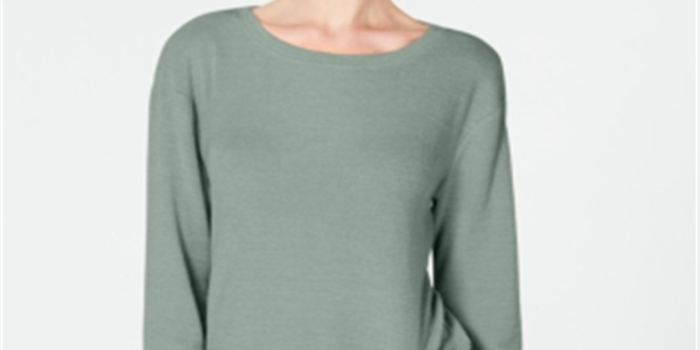 INC International Concepts Women's Tunnel Strap Long Sleeves Tunic Sweater Green Size Small