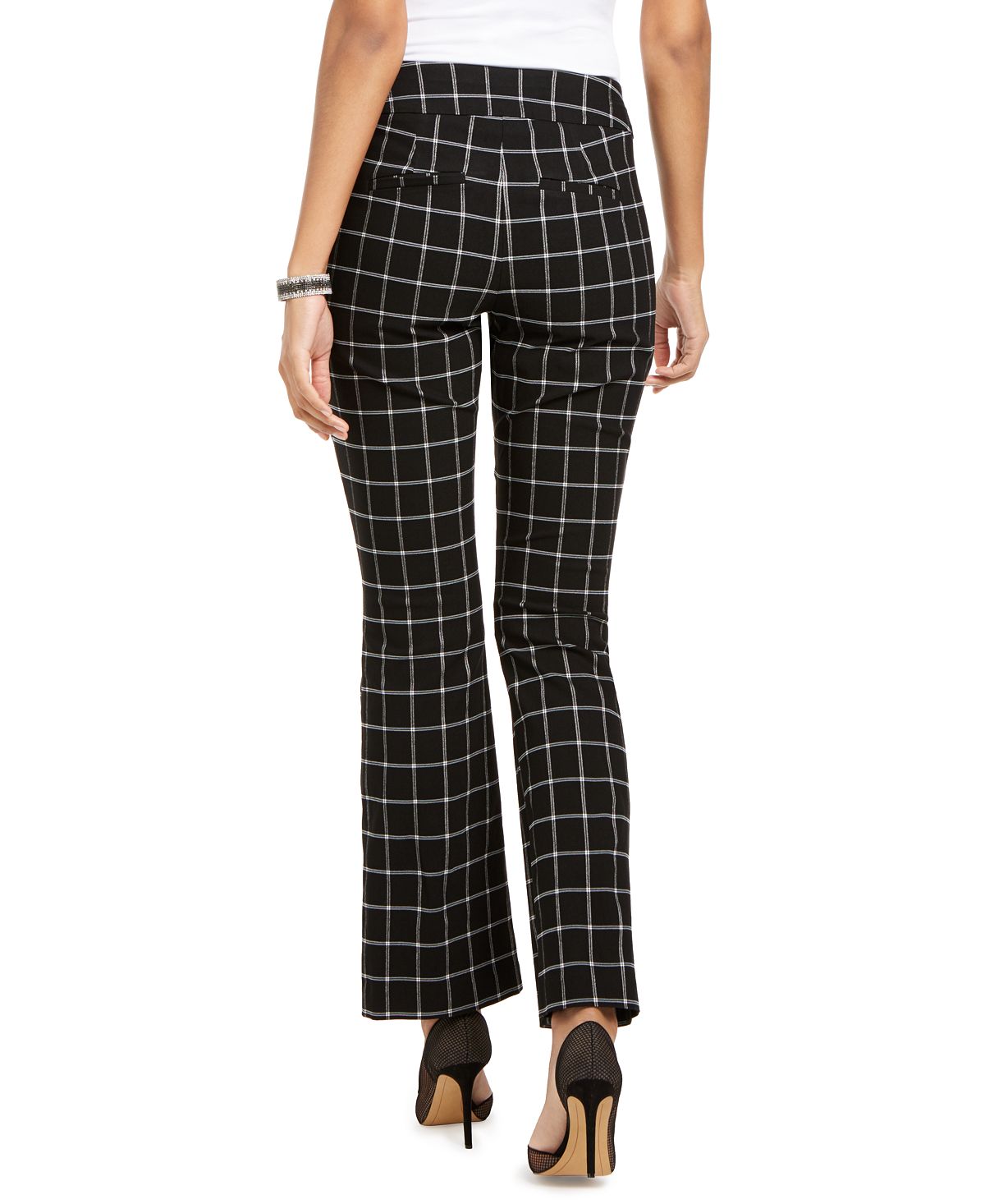 Inc Windowpane Bootcut Pants Black Size 18