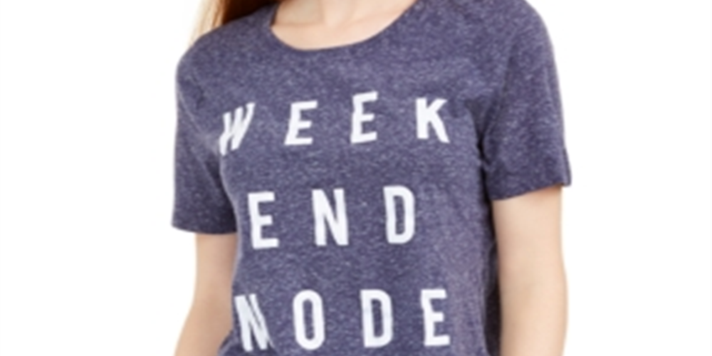 Love Tribe Junior's Weekend Mode Marled Graphic T-Shirt Blue Size X-Small