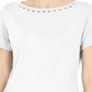 Karen Scott Women's Grommet Trim Top White Size X-Small