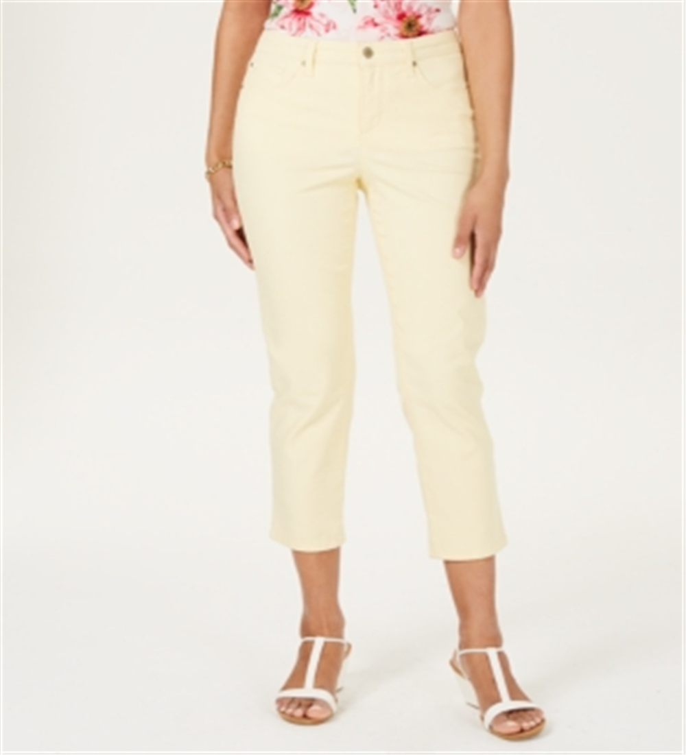 Charter Club Women's Tummy Control Bristol Capri Jeans Yellow Size 16