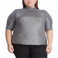 Ralph Lauren Women's Plus Stretch Turtleneck Top Gray Size 1X