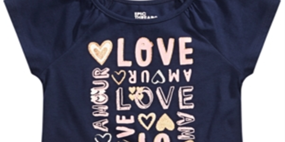 Epic Threads Toddler Girl's Love T-Shirt Blue Size 3T