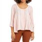 Style & Co Women's Printed Swing Blouse Pink Size Small