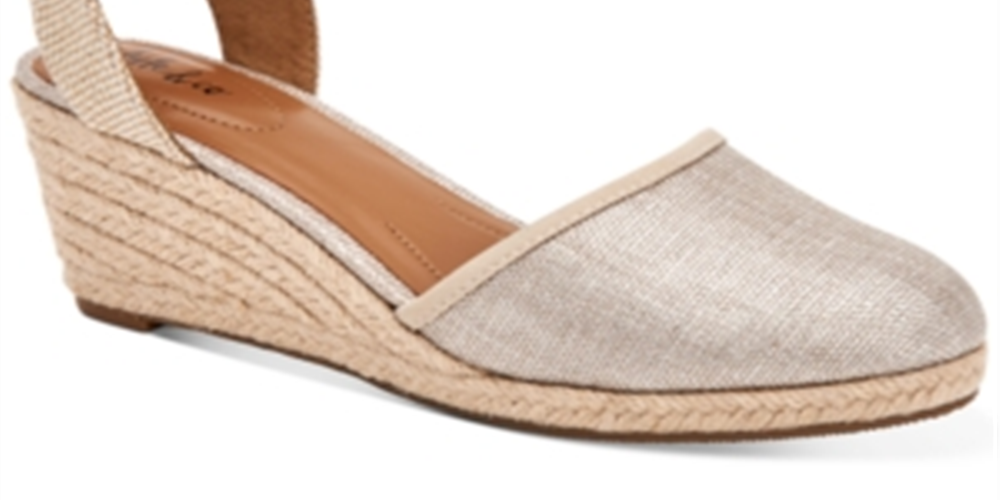 Style & Co. Womens Mailena Faux Leather Wedge Sandals Brown Size 8.5 M