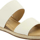 Lucky Brand Women's Leather Dual Strap Slip on Espadrille Wedge Slide Sandals White Size 8 M