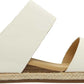 Lucky Brand Women's Leather Dual Strap Slip on Espadrille Wedge Slide Sandals White Size 8 M