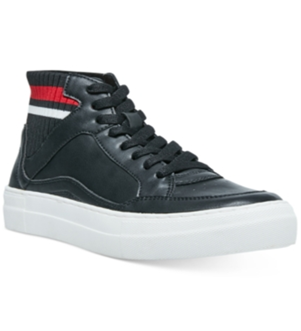 Madden Girl Women's Bilijo Varsity High Top Sneakers Black Size 5.5
