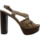 Michael Kors Women's Audrina Leather Peep Toe Casual Slingback Sandals Sahara Size 9
