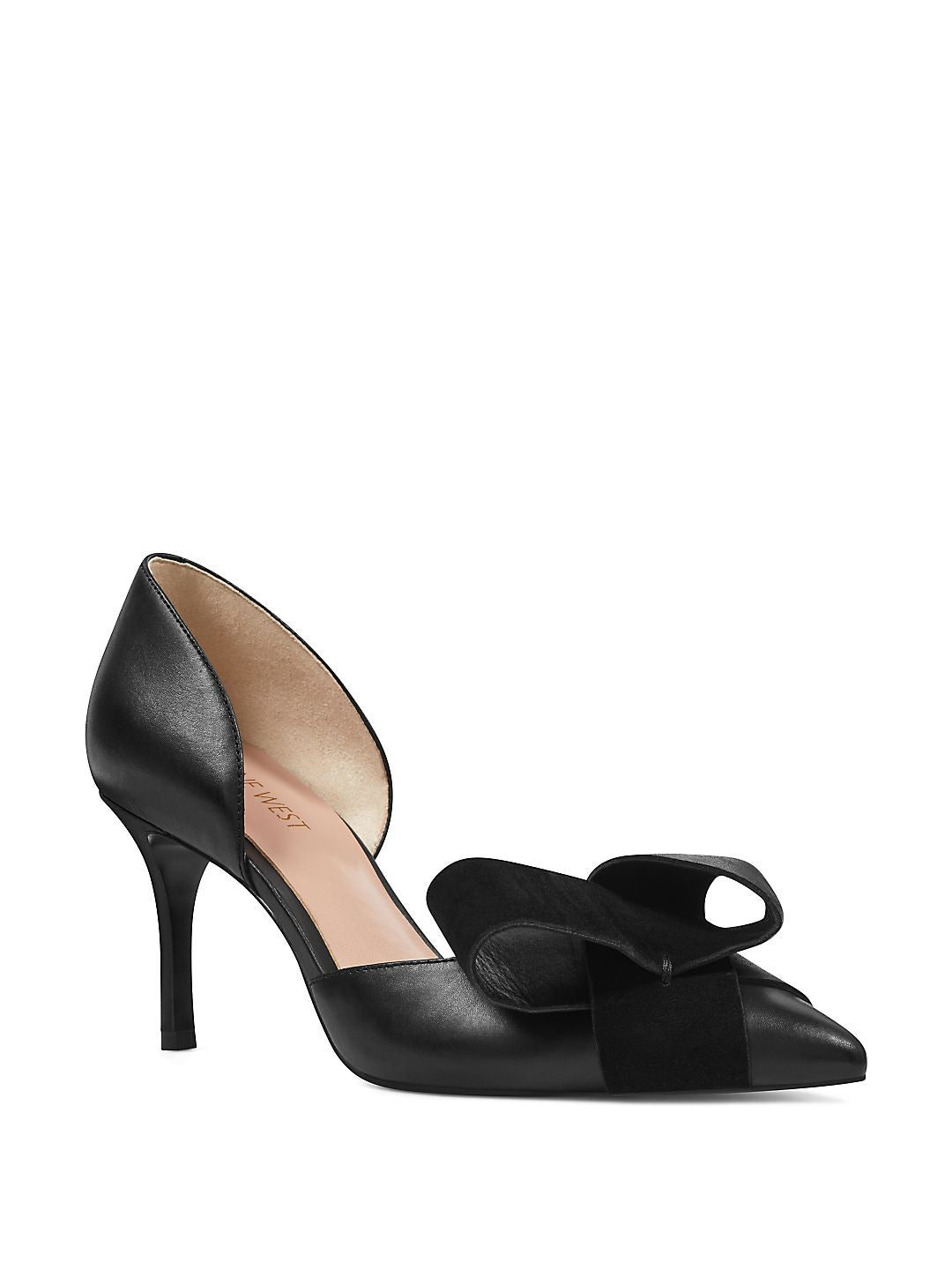 Nine West Women's Accent Mcfally Oragami Leather D'Orsay Pump Black Size 8.5 M