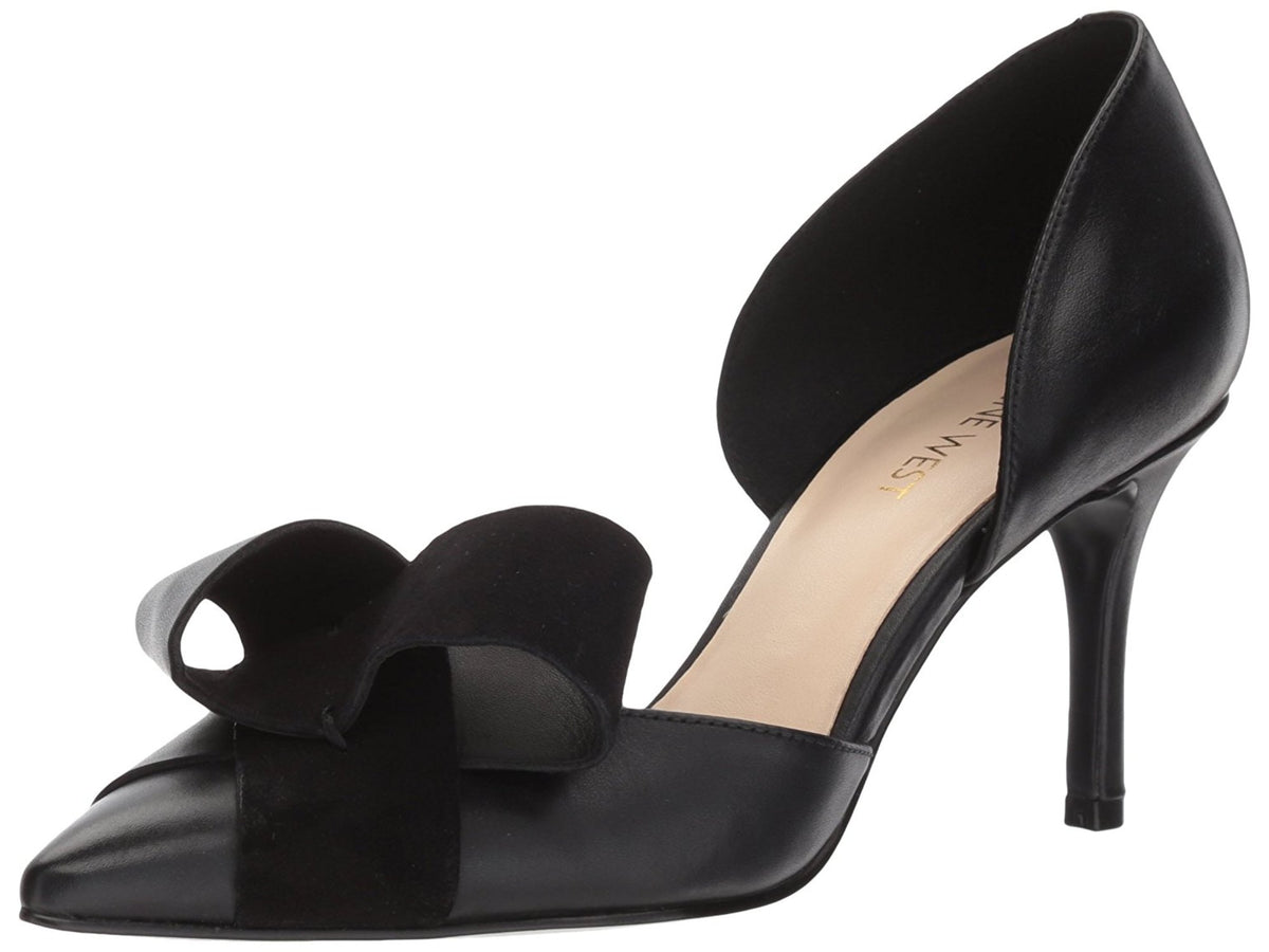 Nine West Women's Accent Mcfally Oragami Leather D'Orsay Pump Black Size 8.5 M