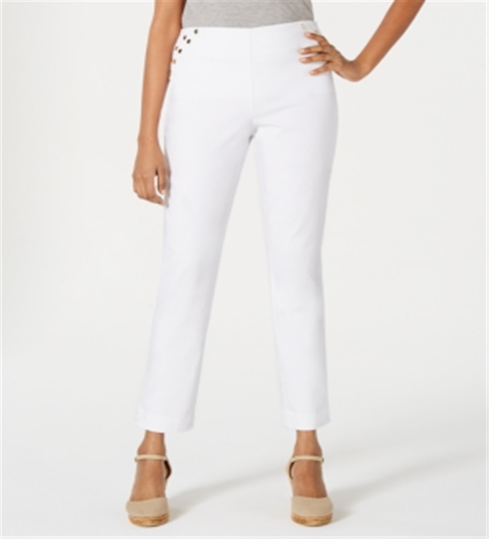 JM Collection Women's Studded Skinny Pants Blue- Size Petite XL