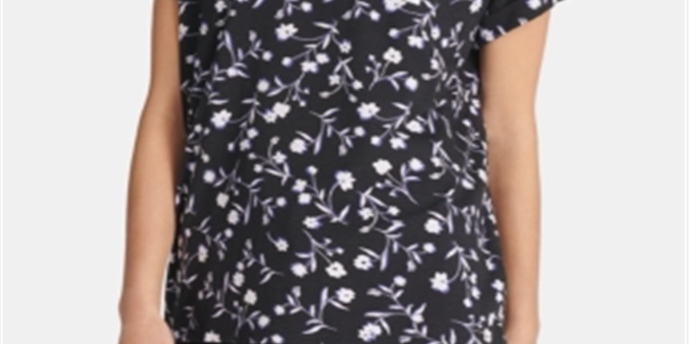 DKNY Women's Logo Relaxed T-Shirt Black Size Small