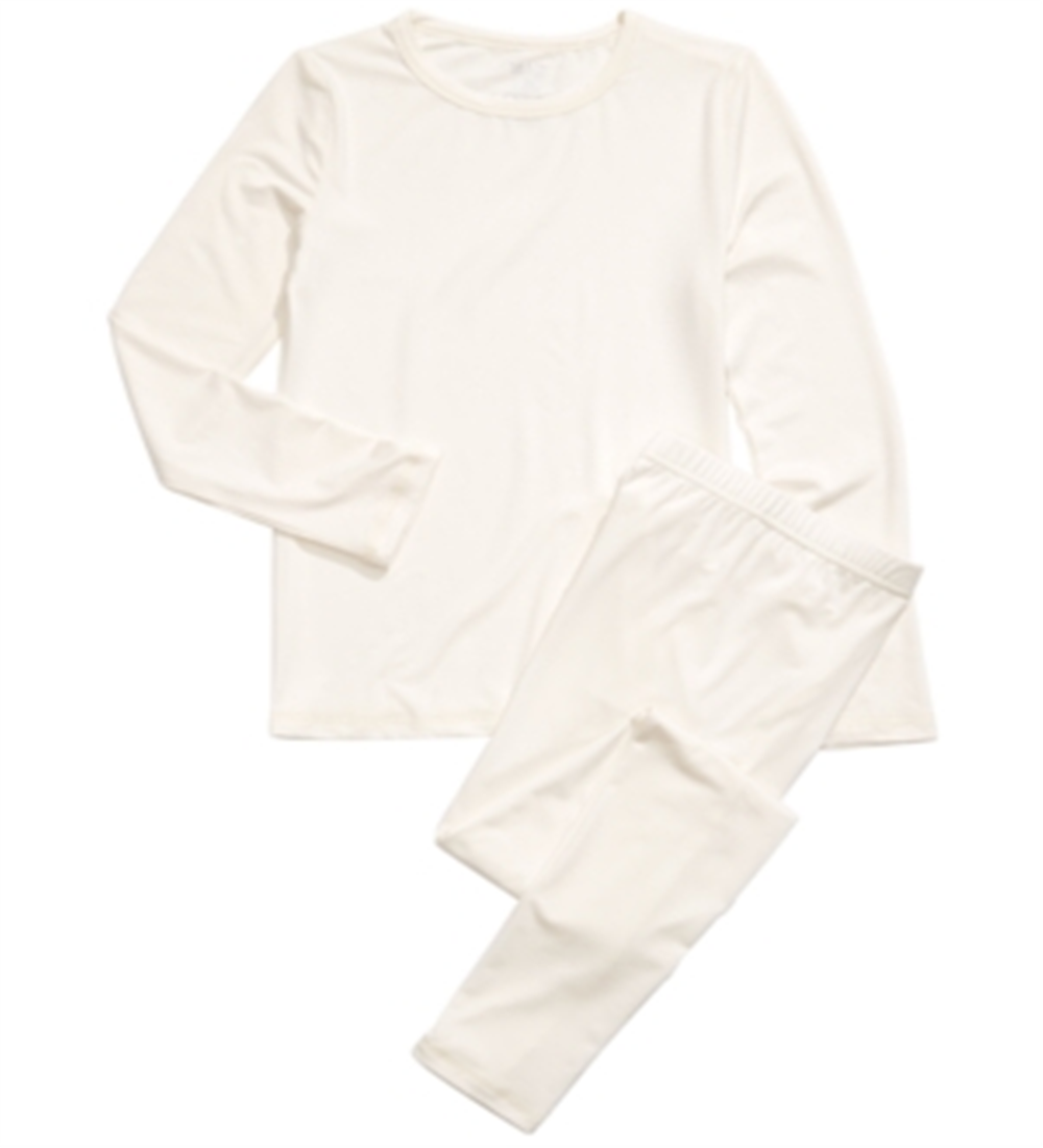 Max & Olivia Little & Big Girl's 2 Pc Base Layer Top & Pants Set White Size L-10/12