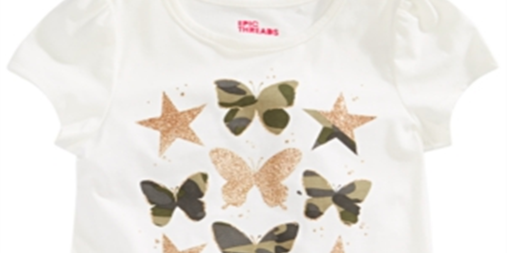 Epic Threads Little Girl's Butterflies T-Shirt White Size 6