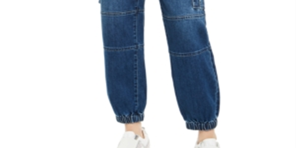 INC International Concepts Women's Cargo Ankle Jogger Jeans Blue Size 2
