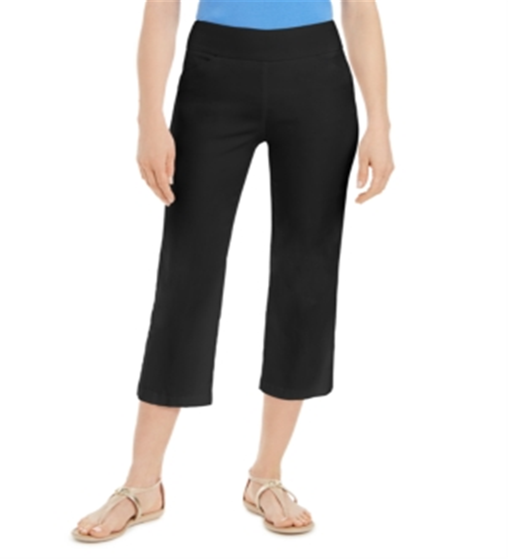 Charter Club Women's Pull on Crop Pants Black Size 10
