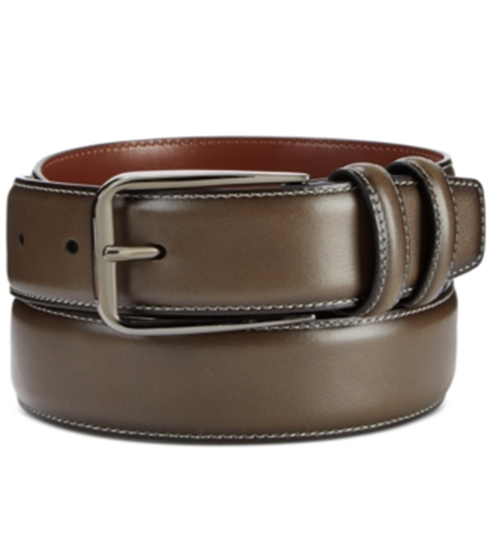 Perry Ellis Men's Old English Casual Belt Leather Dress Brown Size 32