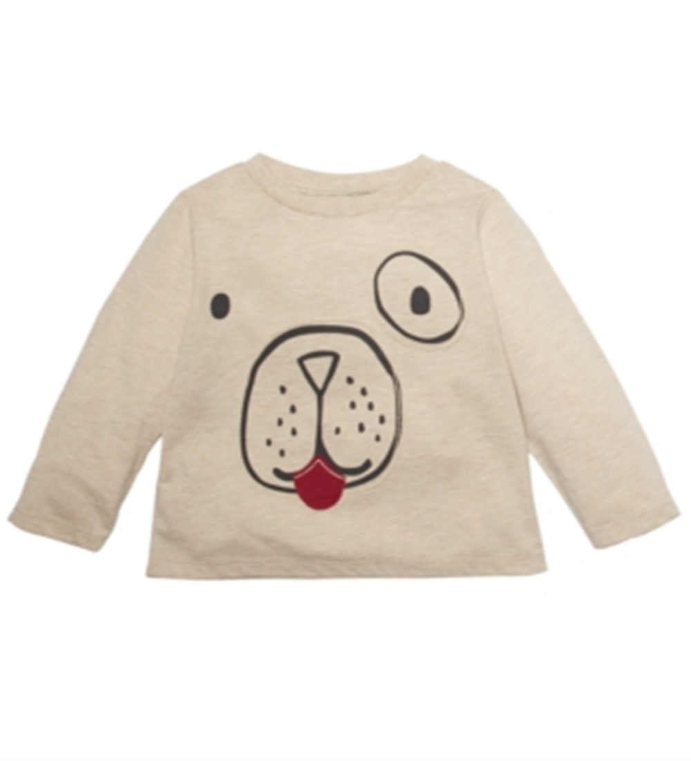 First Impressions Baby Boy's Long Sleeve Doggy T-Shirt Brown Size 6-9MOS