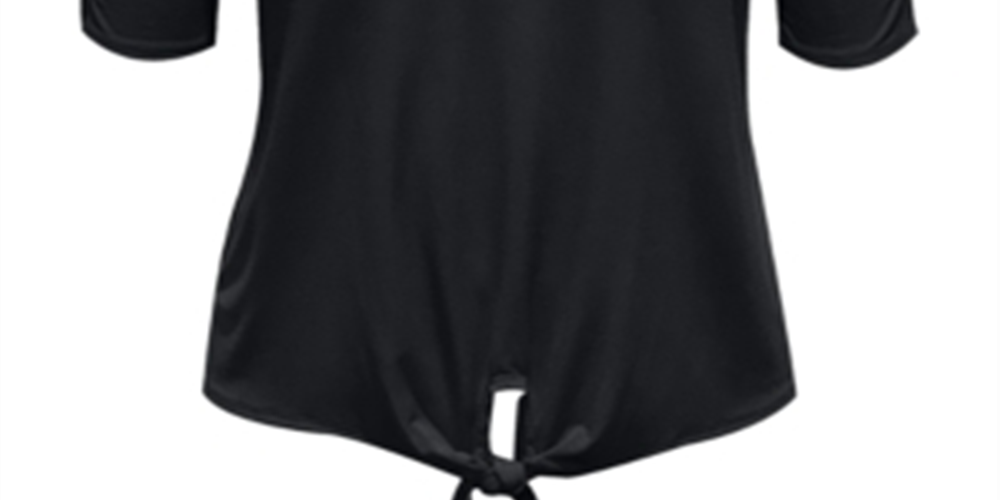 JM Collection Women's Tie Front Top Black Size Large